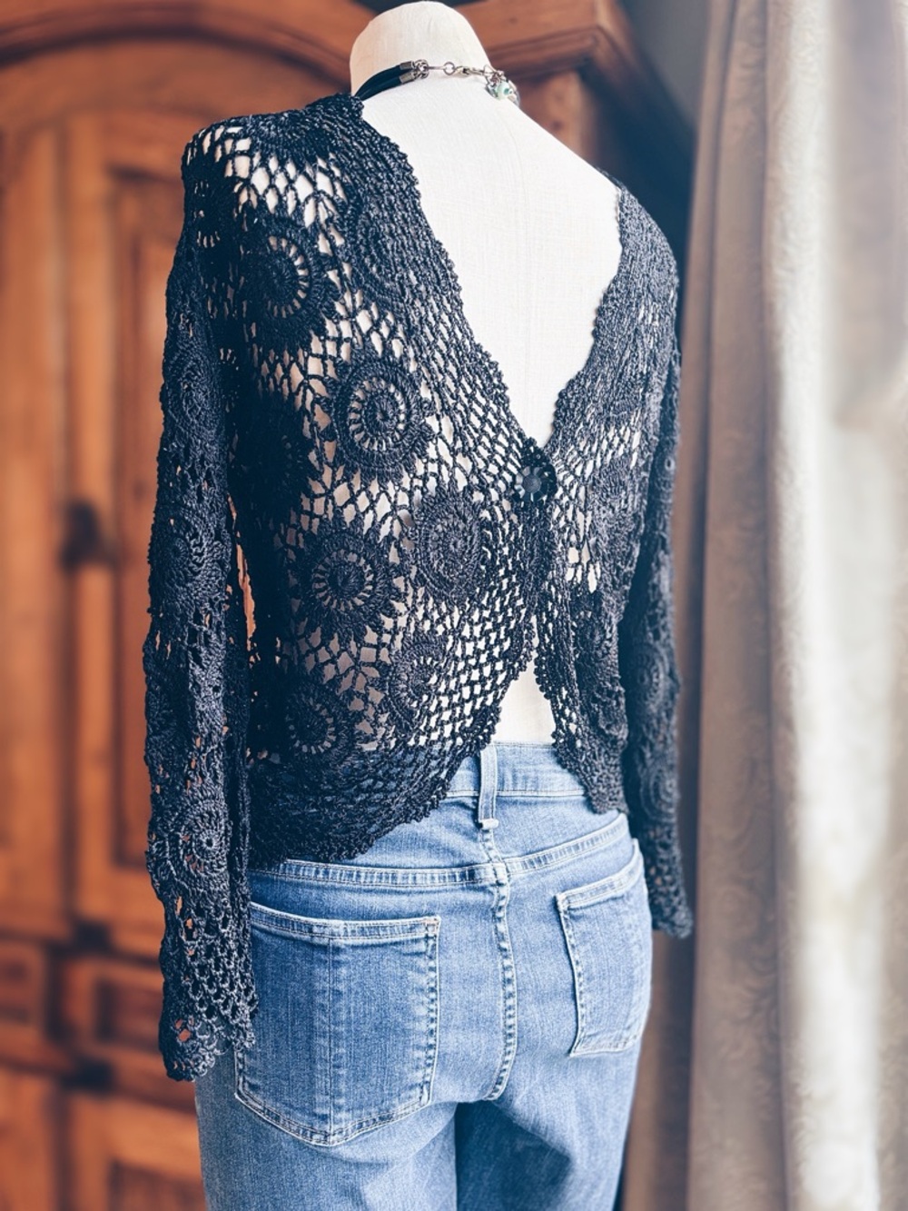 Reversible Vintage Joseph A. Crochet Jacket | Hand-Selected Vintage Button  OOAK - Picture 10 of 14